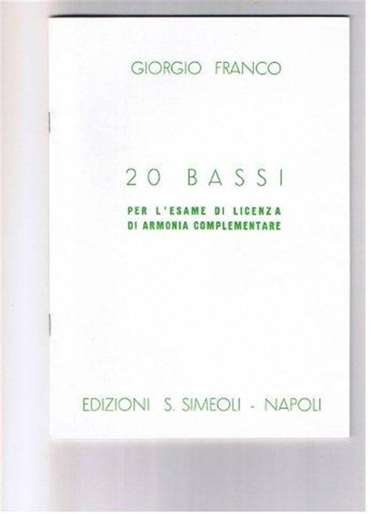 Bassi (20) Per L'Esame Di Armonia Complementare